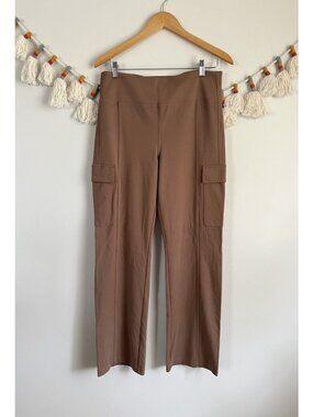 Athleta Delancey Straight Leg Cargo Pant Brown Sculptek Travel Work Stretchy L